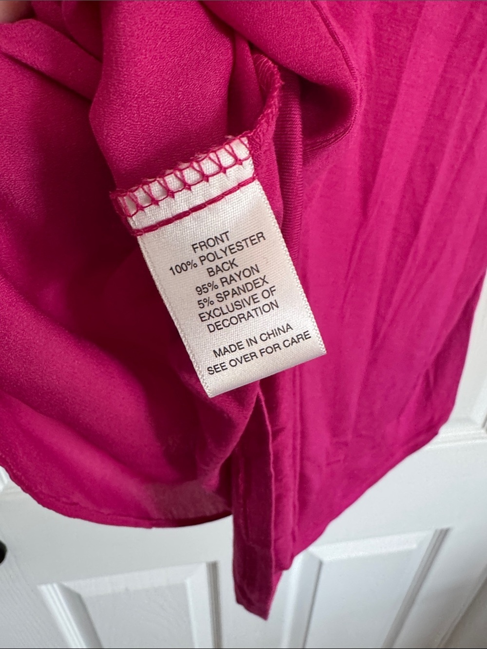 Fortune+Ivy for Stitchfix Fuchsia V-Neck Crochet Sleeve Blouse - Picture 8 of 8